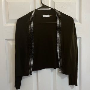 Calvin Klein 3/4 Sleeve Rhinestone Cardigan Size Small